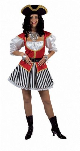verhuur - carnaval - Piraat - piratendame rood